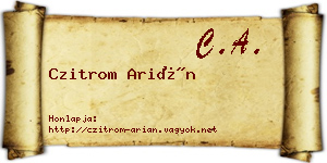 Czitrom Arián névjegykártya